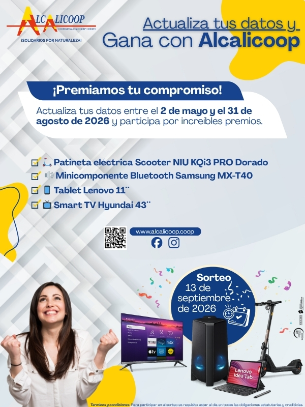 Actualiza tus datos y Gana con Alcalicoop