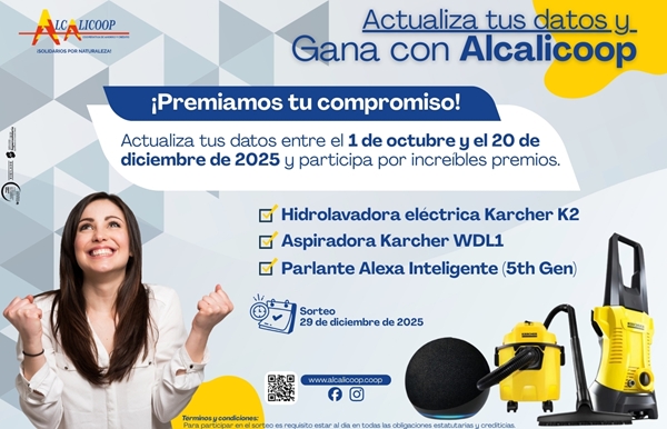 Actualiza tus datos y Gana con Alcalicoop
