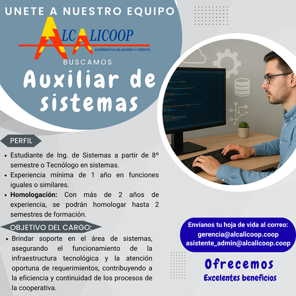 Buscamos Auxiliar de sistemas