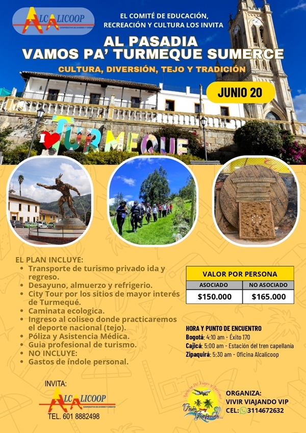 El comité de educación, recreación y cultura los invita al pasadia