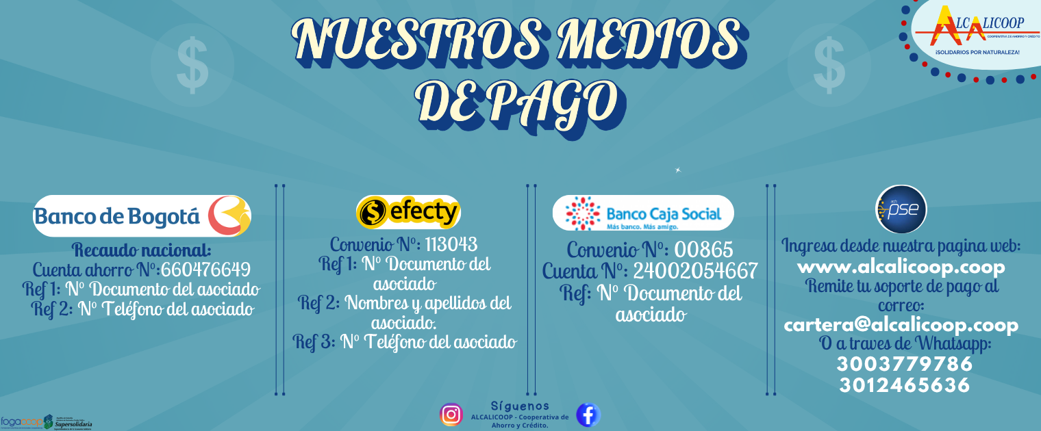 Banner Medios de pago Alcalicoop